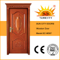 Puerta de madera tallada Compostie de madera maciza exterior (SC-W087)